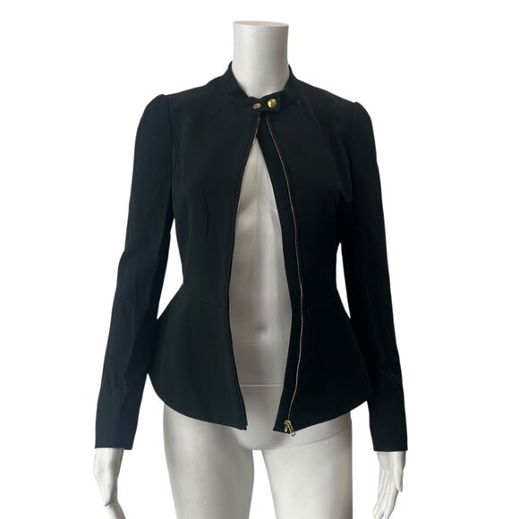 Gucci Black 2013 Peplum Slim Moto Jacket size IT 38/2 - Picture 3 of 11
